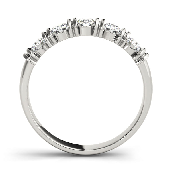 14K White Gold 5-Stone Diamond Wedding Ring
