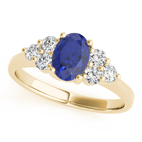 14K Yellow Gold Diamond Oval Fashion Ring