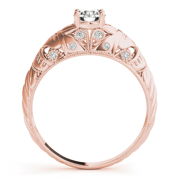 18K Rose Gold Vintage Diamond Engagement Ring 0.38ctw
