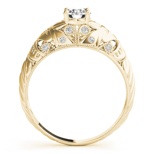 18K Yellow Gold Vintage Diamond Engagement Ring 0.38ctw