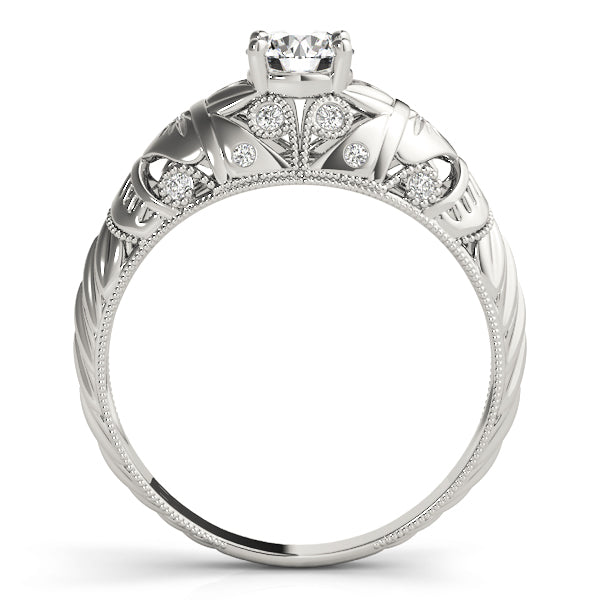 14K White Gold Vintage Diamond Engagement Ring