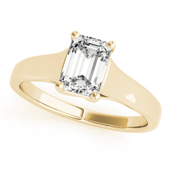 18K Yellow Gold 1 CT Emerald Diamond Engagement Ring