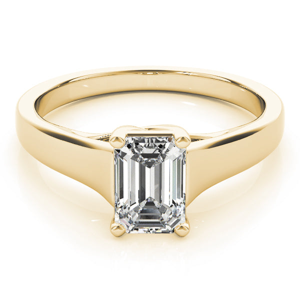 18K Yellow Gold 1 CT Emerald Diamond Engagement Ring