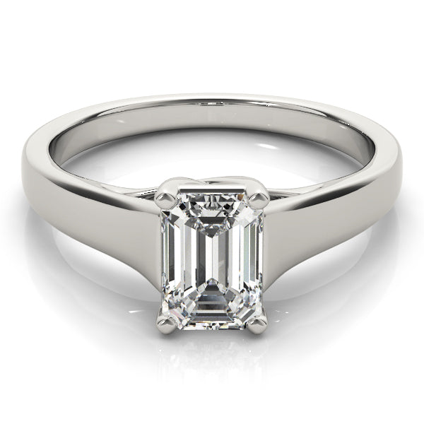 Platinum 1 CT Emerald Diamond Solitaire Ring