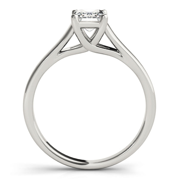 Platinum 1 CT Emerald Diamond Solitaire Ring