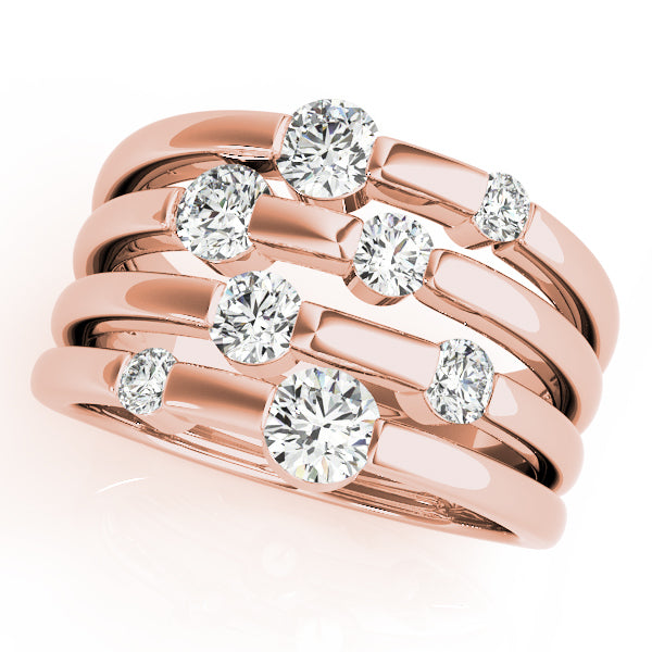 18K Rose Gold 1 CT Diamond Fashion Ring