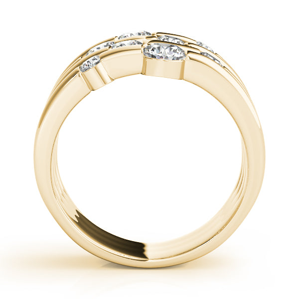 18K Yellow Gold Round Diamond Fashion Ring