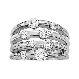 Platinum 1 CT Diamond Fashion Right Hand Ring