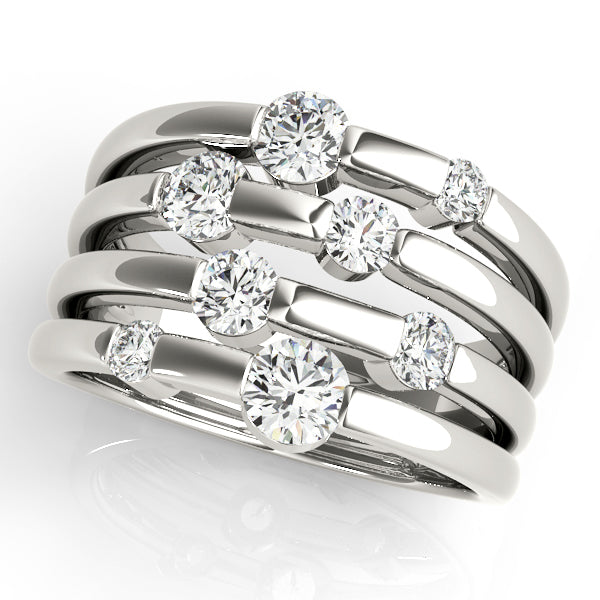 14K White Gold Round Lab Diamond Ring
