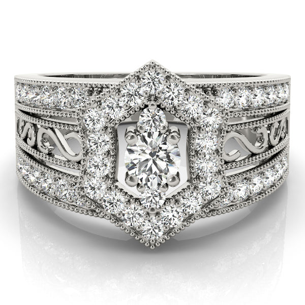 White Platinum Lab Diamond Fashion Right Hand Ring