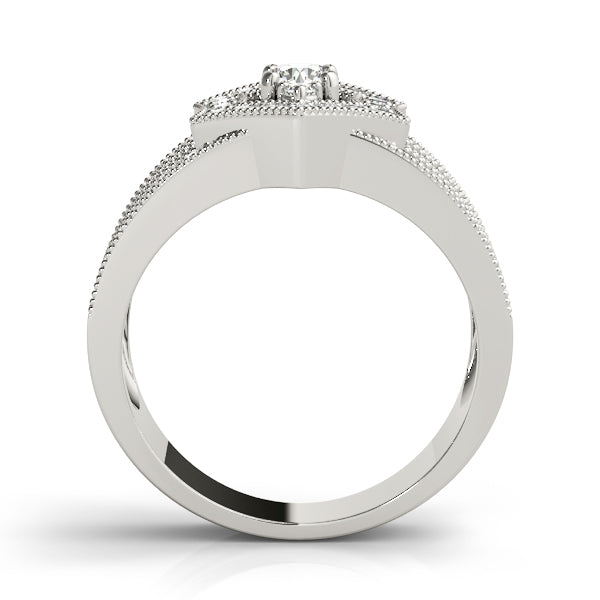 White Platinum Lab Diamond Fashion Right Hand Ring