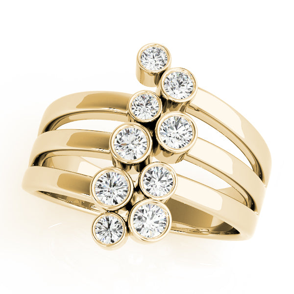 14K Yellow Gold Diamond Right Hand Fashion Ring