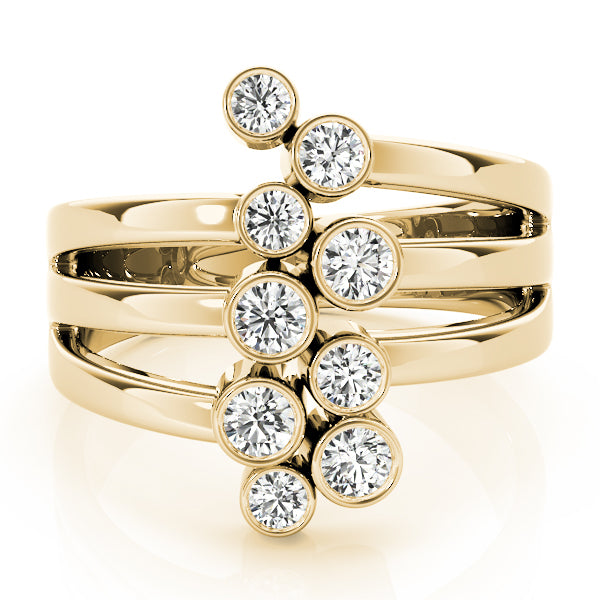 14K Yellow Gold Diamond Right Hand Fashion Ring