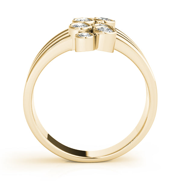 14K Yellow Gold Diamond Right Hand Fashion Ring