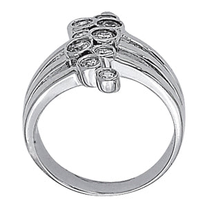 14K White Gold Round Diamond Fashion Ring