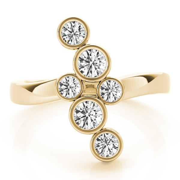 14K Yellow Gold Round Diamond Right Hand Ring