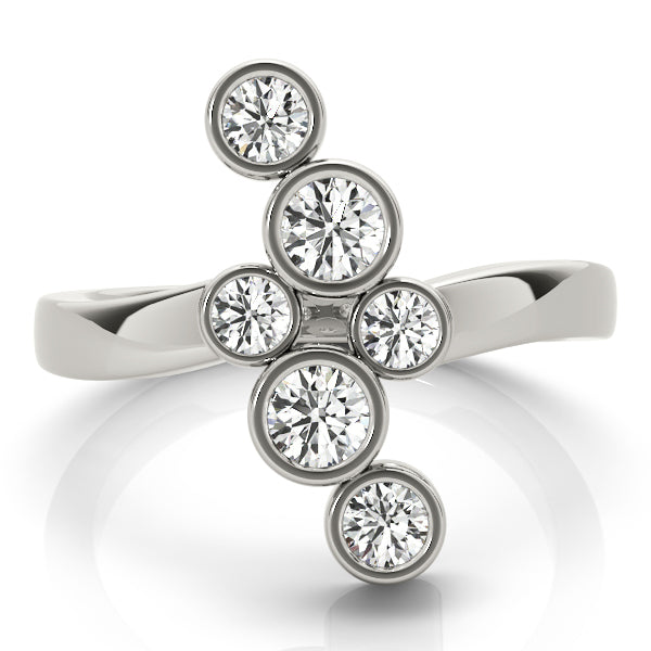 White Gold Lab Diamond Right Hand Fashion Ring