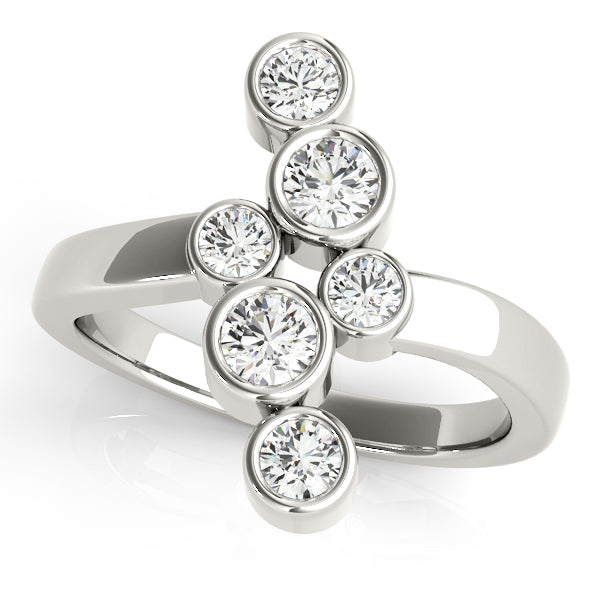 White Gold Lab Diamond Right Hand Fashion Ring