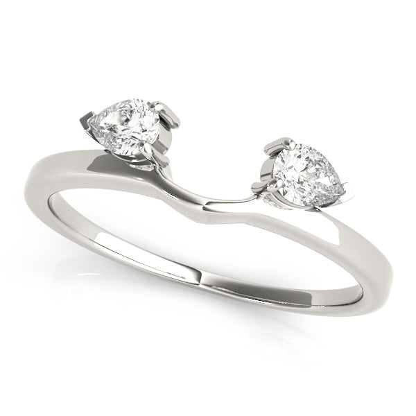 Platinum White Pear Diamond Wedding Ring