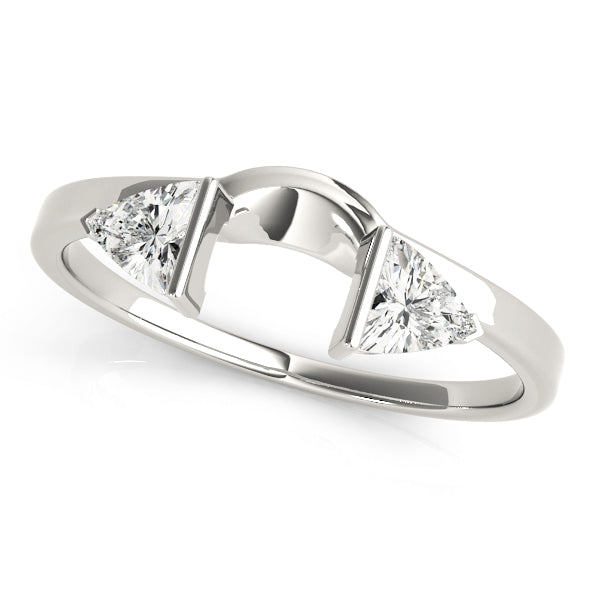 14K White Gold Trillion Diamond Wedding Ring
