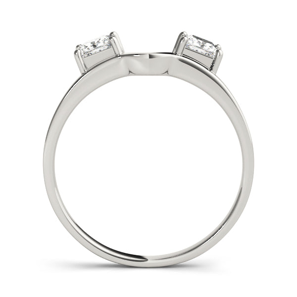 18K White Gold Square Diamond Wedding Ring