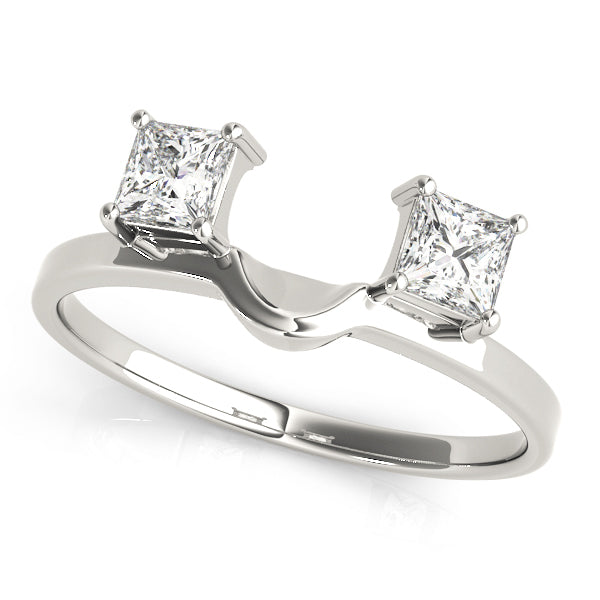 18K White Gold Square Diamond Wedding Ring