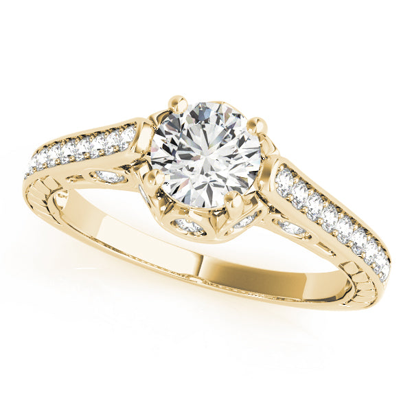 14K Yellow Gold Vintage Diamond Engagement Ring