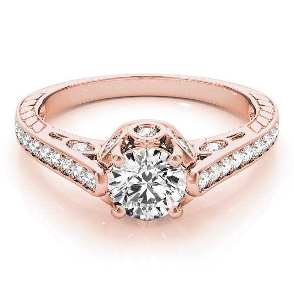 18K Rose Gold 1 ct tw Vintage Diamond Engagement Ring