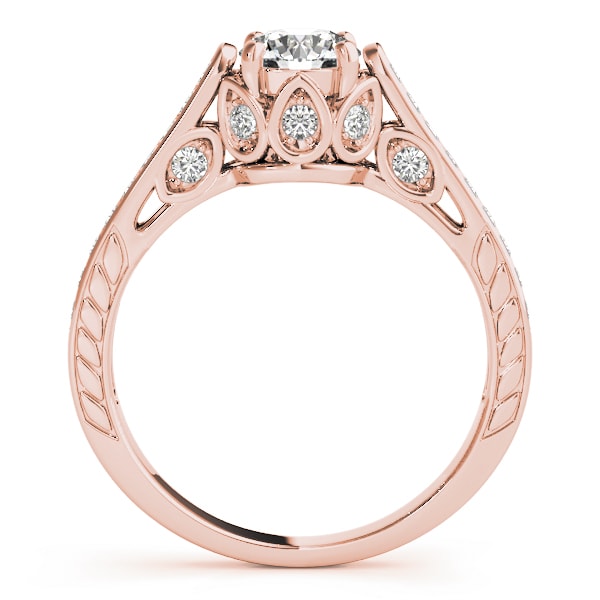 18K Rose Gold 1 ct tw Vintage Diamond Engagement Ring