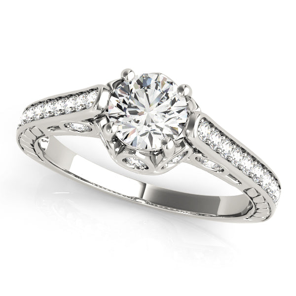 18K White Gold Vintage Diamond Engagement Ring