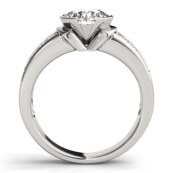 18K White Gold 1.25 CT Pave Diamond Engagement Ring