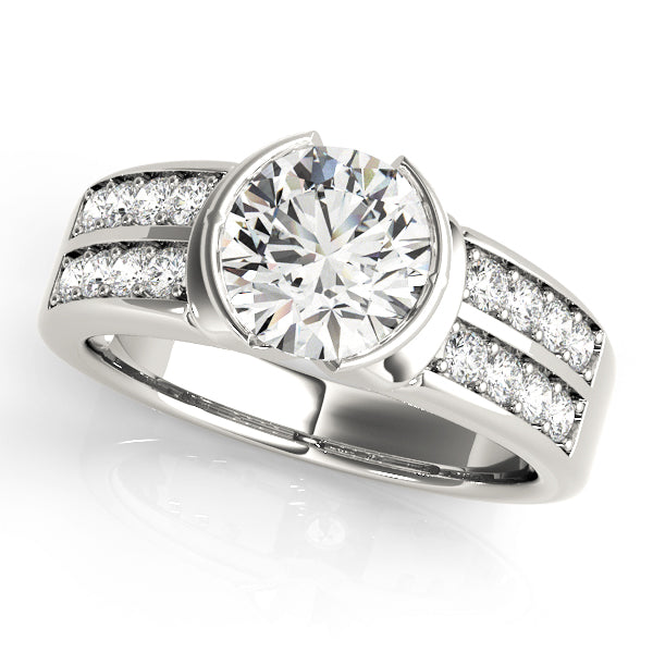 18K White Gold 1.25 CT Pave Diamond Engagement Ring