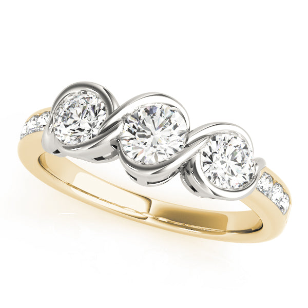 14K Yellow Gold 1 CT Diamond Three-Stone Engagement Ring