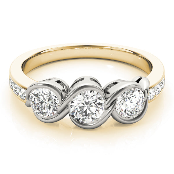 14K Yellow Gold 1 CT Diamond Three-Stone Engagement Ring