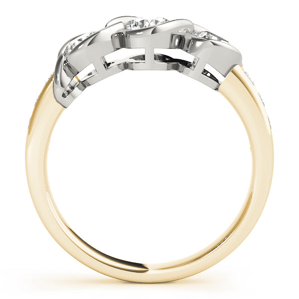18K Yellow Gold 1 ct Diamond Three-Stone Engagement Ring