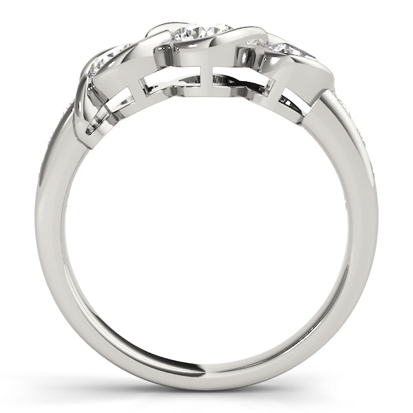 Platinum 1 CT Round Diamond Three Stone Engagement Ring