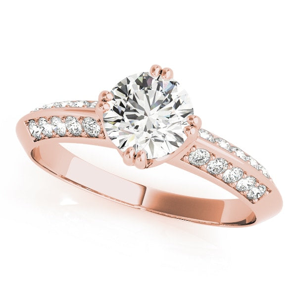18K Rose Gold 1 ct tw Pave Diamond Engagement Ring