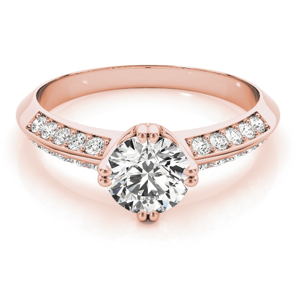 14K Rose Gold 1 ct tw Pave Diamond Engagement Ring
