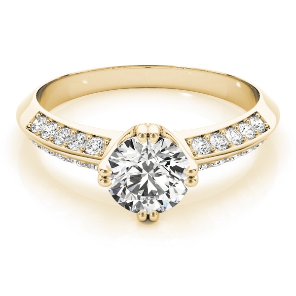 18K Yellow Gold 1 ct tw Pave Diamond Engagement Ring