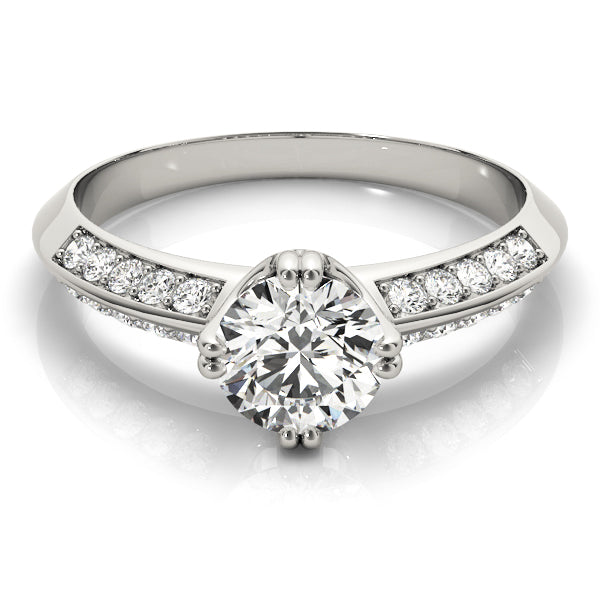 Platinum 1 CT Diamond Pave Engagement Ring