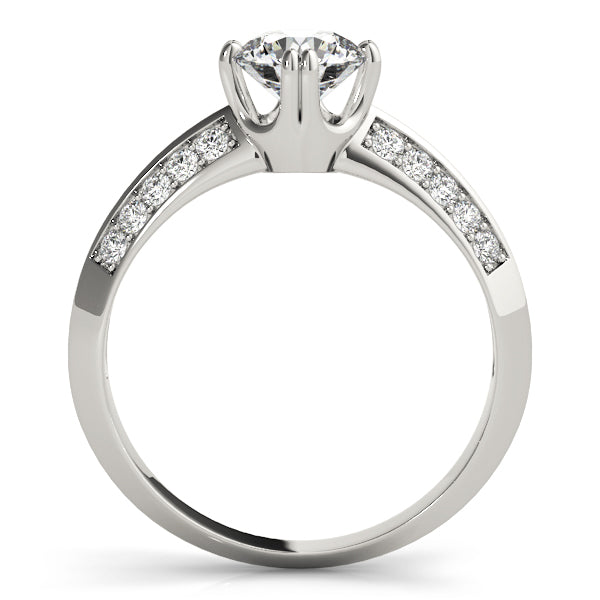 18K White Gold Round Diamond Pave Engagement Ring