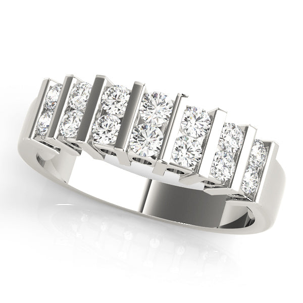 Platinum White Diamond Wedding Band
