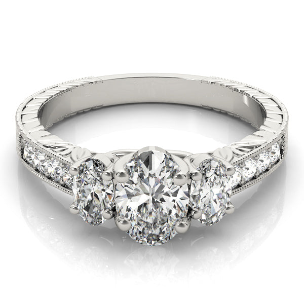 ENGAGEMENT RINGS 3 STONE OVAL