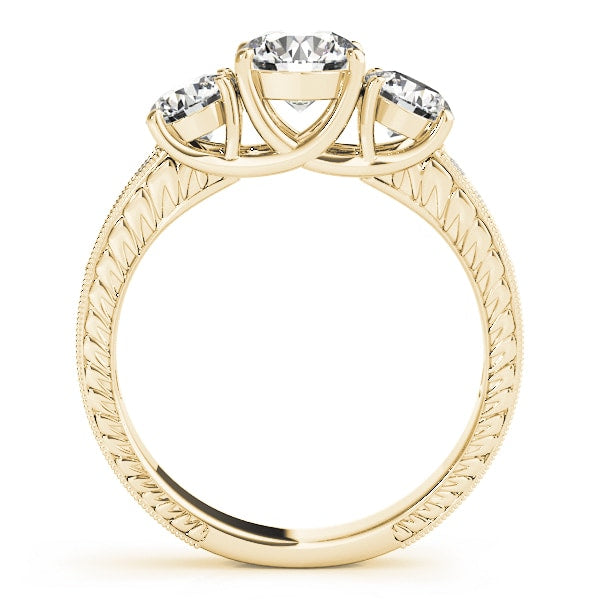 ENGAGEMENT RINGS 3 STONE ROUND
