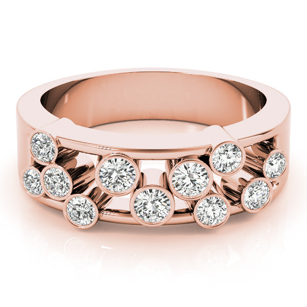 18K Rose Gold Multi-Diamond Fashion Ring