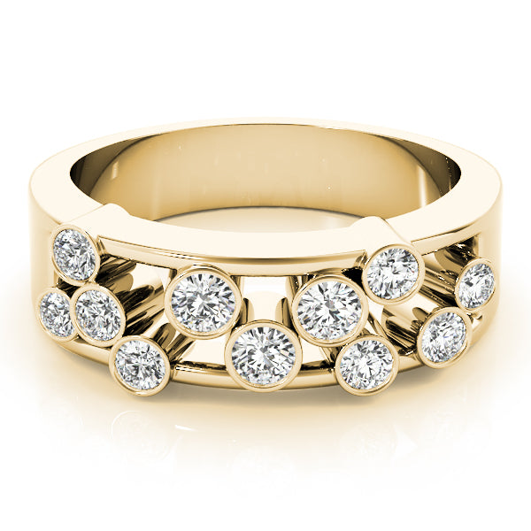 14K Yellow Gold Multi-Diamond Right Hand Statement Ring