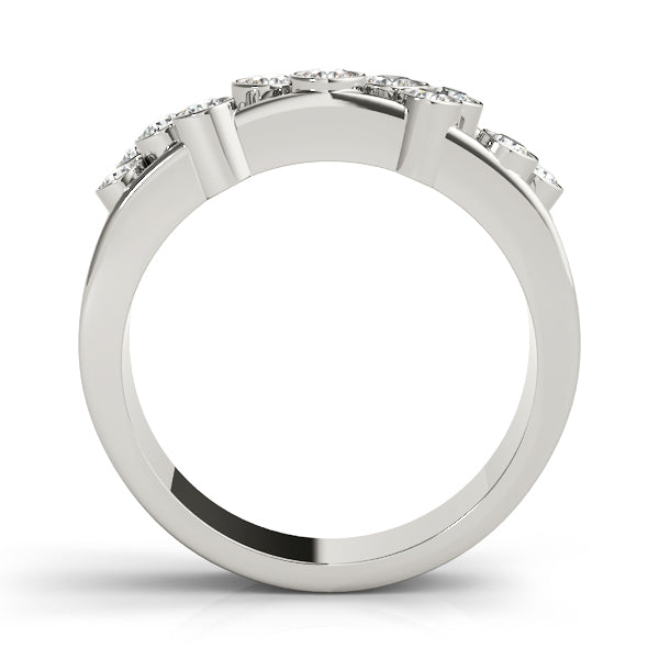 Platinum White Diamond Right Hand Fashion Ring