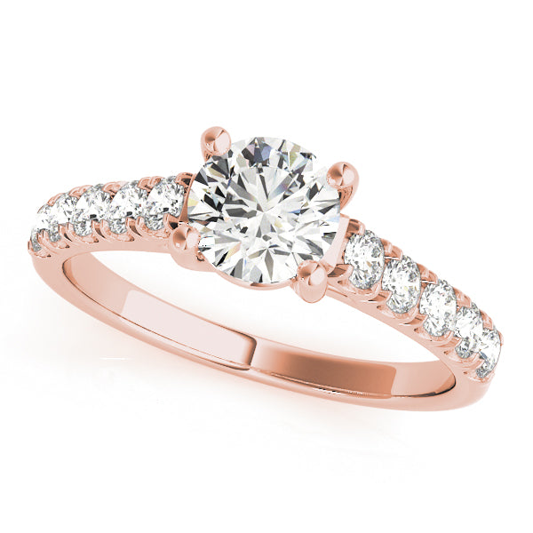 1 CT Rose Gold Round Diamond Engagement Ring