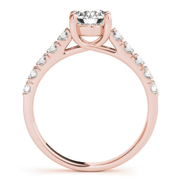 18K Rose Gold Round Diamond Trellis Ring