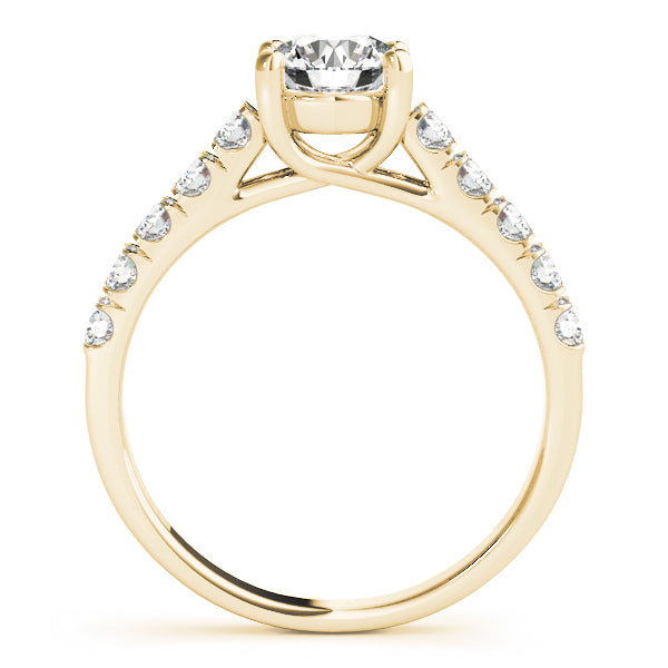 14K Yellow Gold Round Diamond Engagement Ring